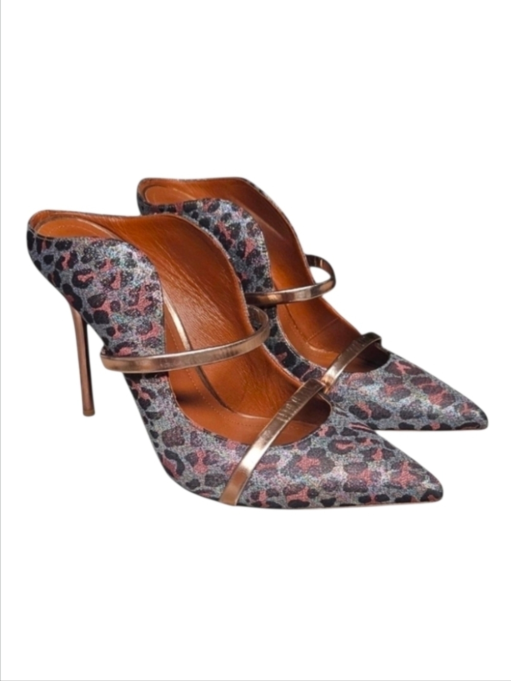 MALONE SOULIERS | Maureen Leopard Print Mule Heels EU 38.5 / US 8